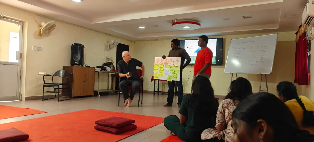 Jonathan S. Watts leading a Four Noble Truths workshop in Chennai